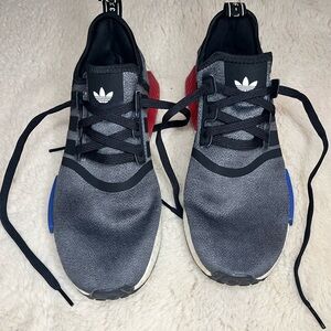 Adidas Men's Gray, Black, and Red Sneakers